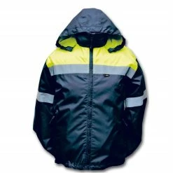 4-Act Signal-Regenjacke Blau / Gelb Be Visibile